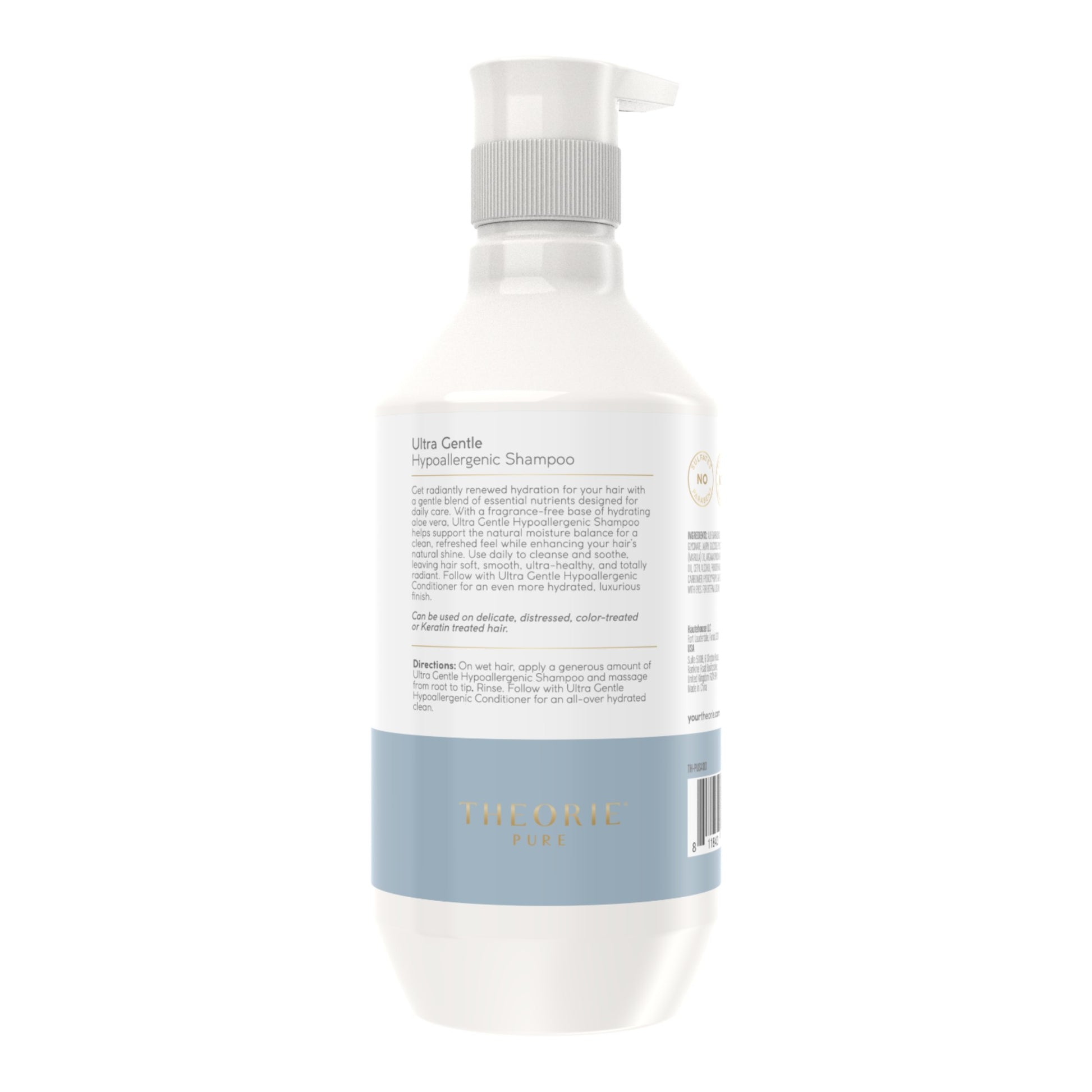Ultra Gentle Hypoallergenic Shampoo Back with description and directions