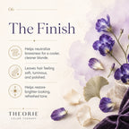 Theorie Color Therapy advertisement with flowers and text on a light background