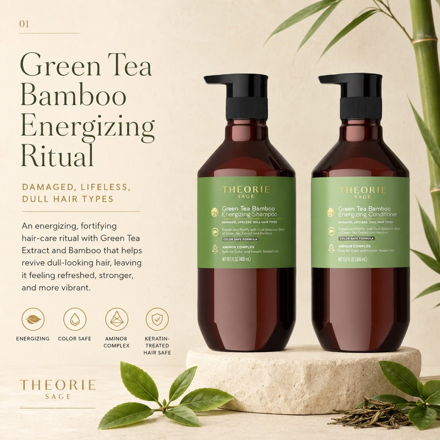 Green Tea & Bamboo Energizing Shampoo & Conditioner Set – THEORIE
