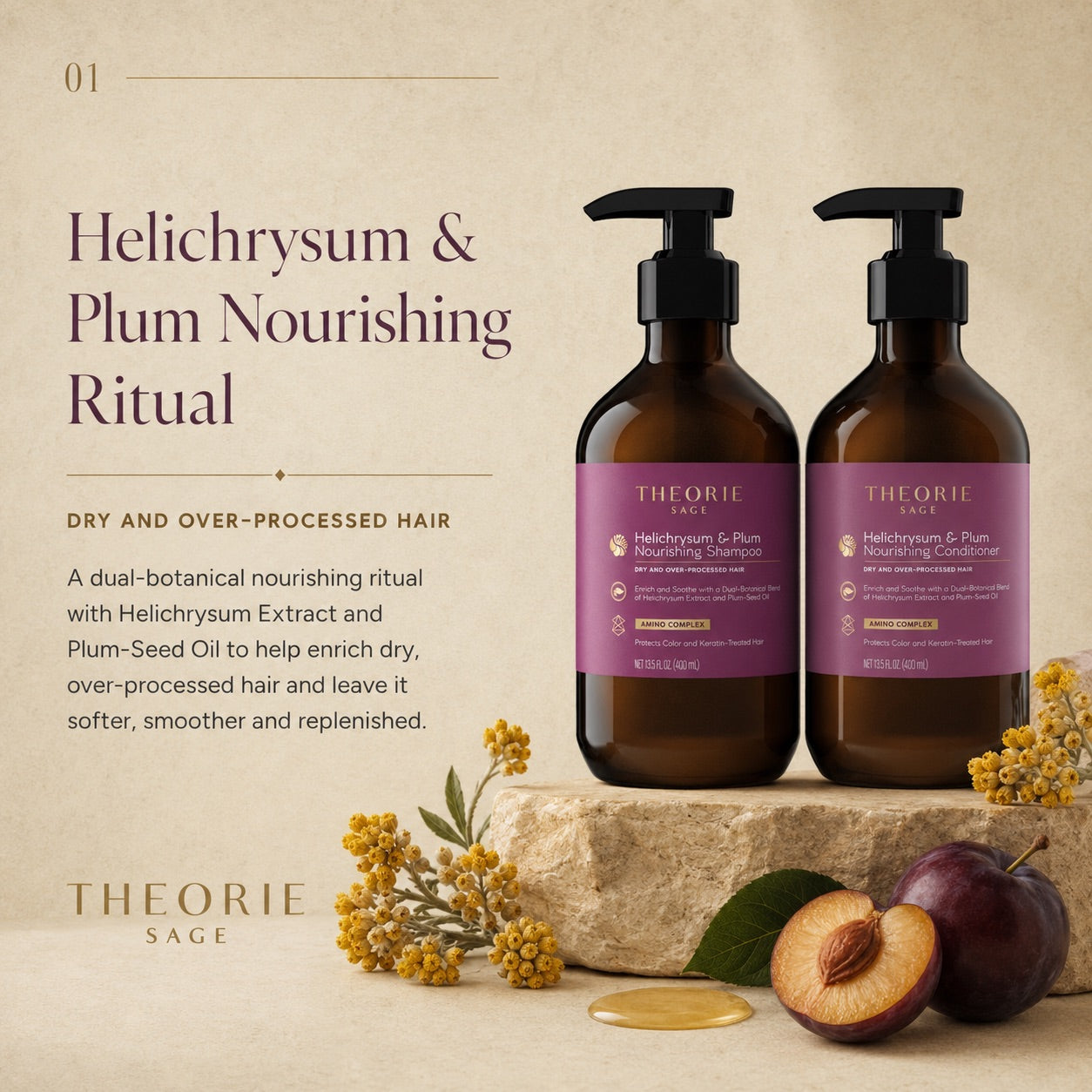 Helichrysum & Plum Nourishing Shampoo & Conditioner Set – THEORIE