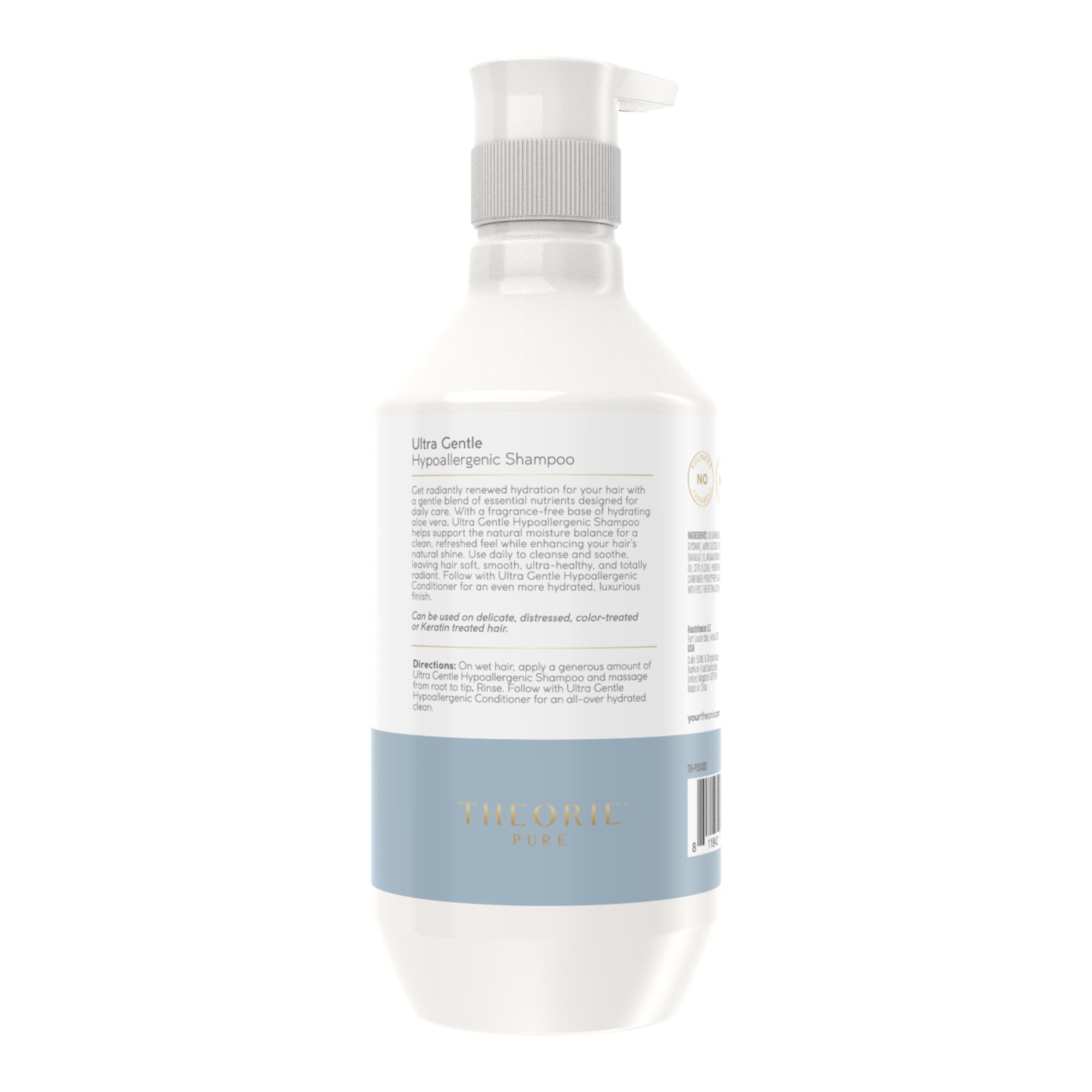Ultra Gentle Hypoallergenic Shampoo Back with description and directions